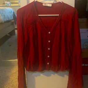 Red long sleeve top